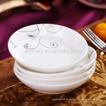 Assiette personnalisée de fruits de soupe en porcelaine avec décalcomanie